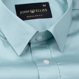 Frendix Powder Green Front Placket Giza Cotton Shirt - John Ellies