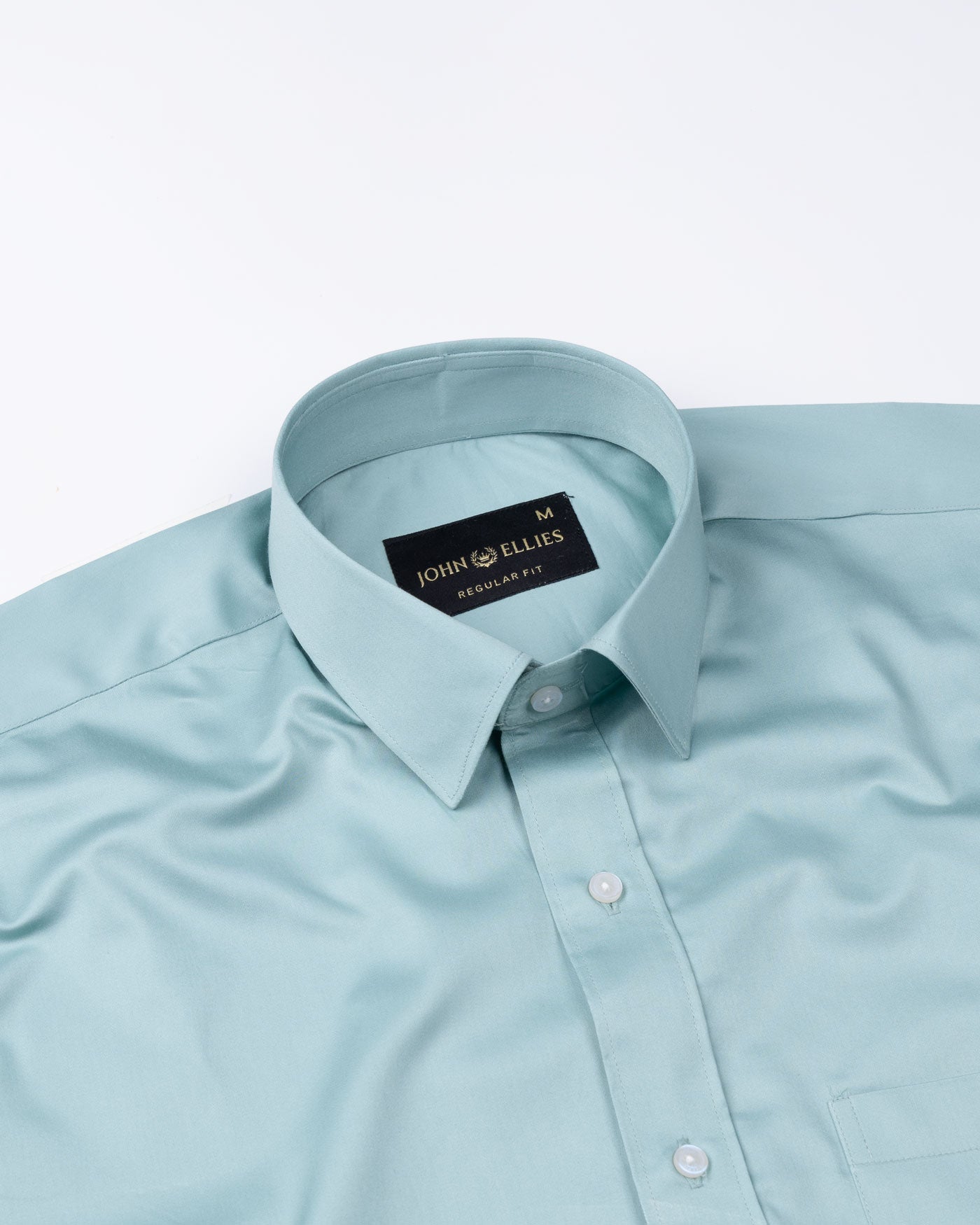 Frendix Powder Green Front Placket Giza Cotton Shirt - John Ellies