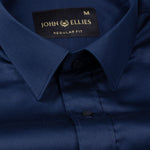 Frendix Navy Blue Front Placket Giza Cotton Shirt - John Ellies