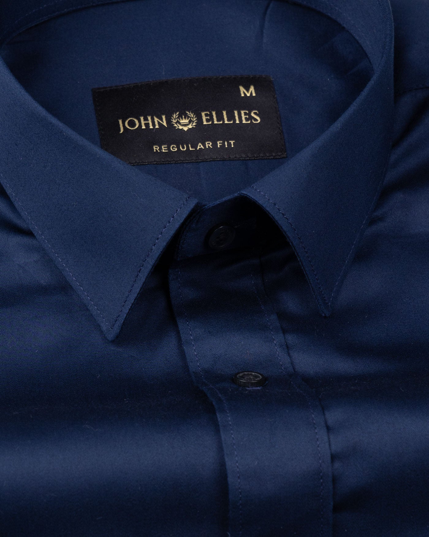 Frendix Navy Blue Front Placket Giza Cotton Shirt - John Ellies