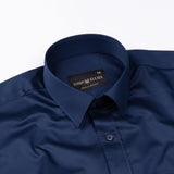 Frendix Navy Blue Front Placket Giza Cotton Shirt - John Ellies