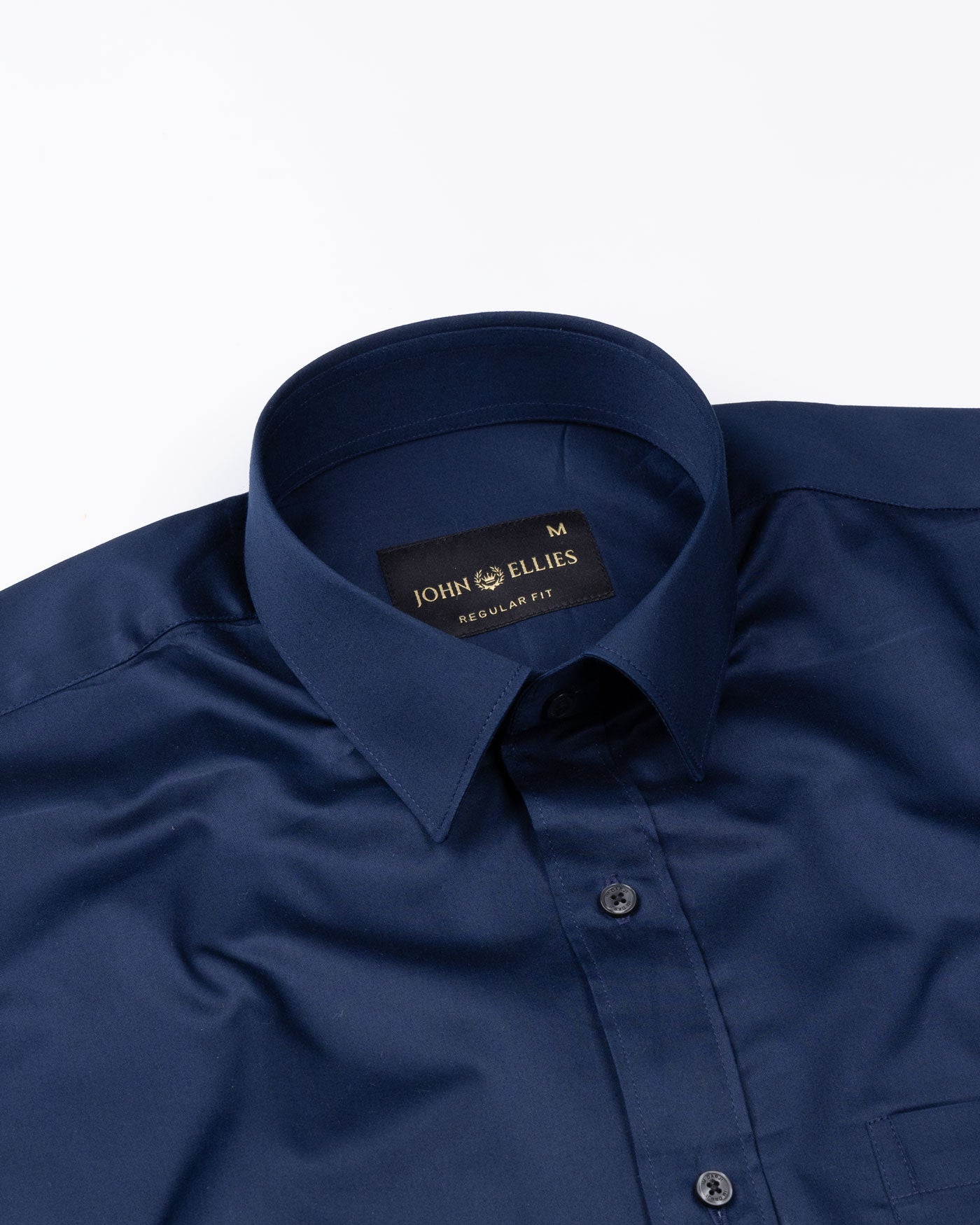 Frendix Navy Blue Front Placket Giza Cotton Shirt - John Ellies