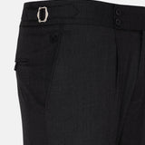 Vittorio Black Checked Formal Single Pleated Italian Pant - John Ellies