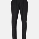 Vittorio Black Checked Formal Single Pleated Italian Pant - John Ellies