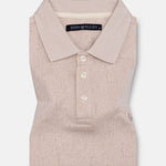 Persien Cream Cotton Textured Polo T-Shirt - John Ellies