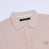Persien Cream Cotton Textured Polo T-Shirt - John Ellies