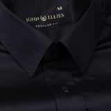 Frendix Black Front Placket Giza Cotton Shirt - John Ellies