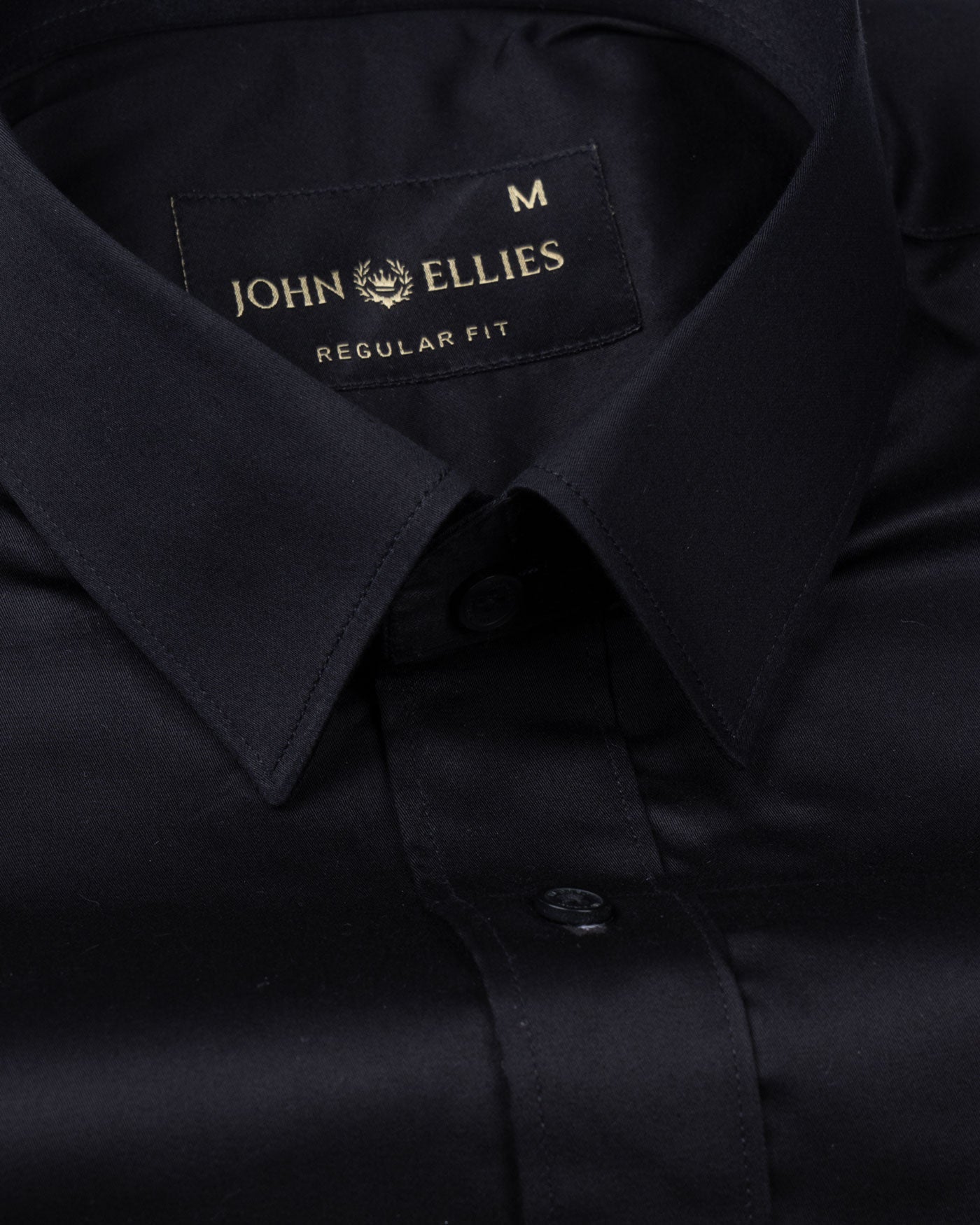 Frendix Black Front Placket Giza Cotton Shirt - John Ellies