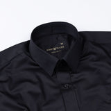 Frendix Black Front Placket Giza Cotton Shirt - John Ellies