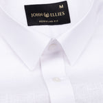 Jovess White Plain Cotton Linen Blend Shirt - John Ellies