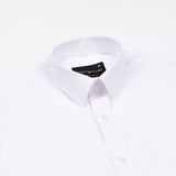 Jovess White Plain Cotton Linen Blend Shirt - John Ellies