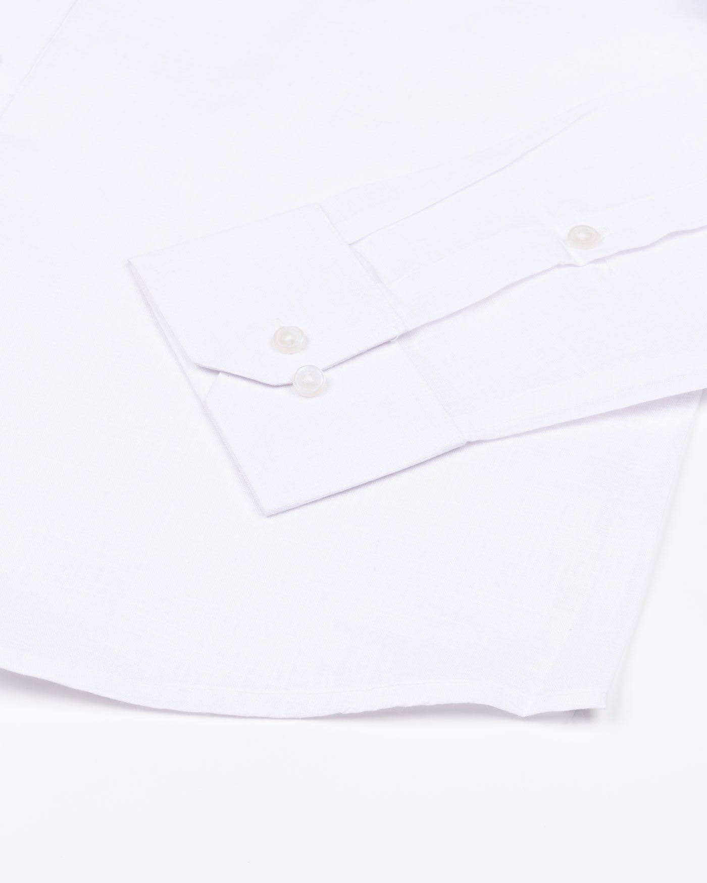 Jovess White Plain Cotton Linen Blend Shirt - John Ellies