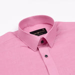 Jovess Pink Plain Cotton Linen Blend Shirt - John Ellies