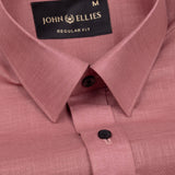 Jovess Brown Plain Cotton Linen Blend Shirt - John Ellies