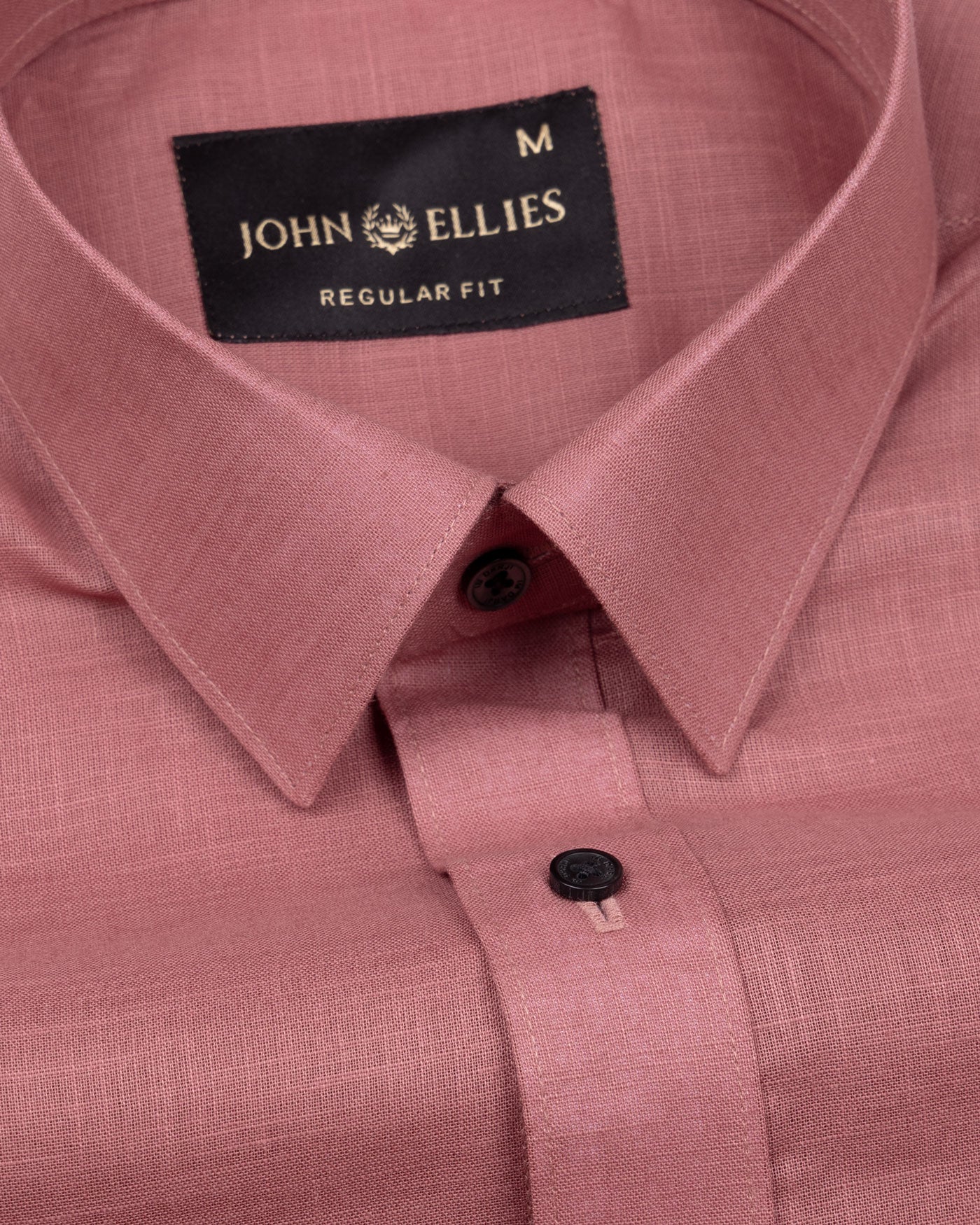 Jovess Brown Plain Cotton Linen Blend Shirt - John Ellies