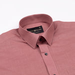 Jovess Brown Plain Cotton Linen Blend Shirt - John Ellies