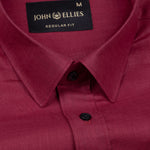 Jovess Maroon Plain Cotton Linen Blend Shirt - John Ellies