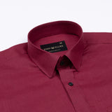 Jovess Maroon Plain Cotton Linen Blend Shirt - John Ellies