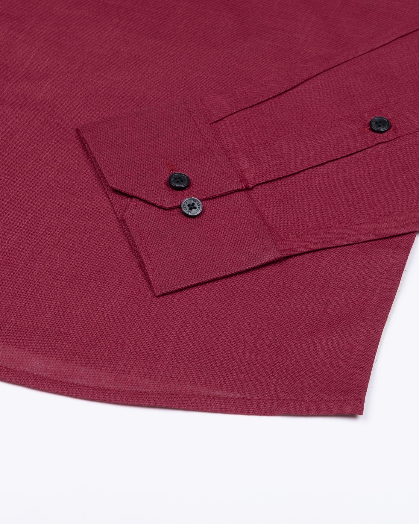 Jovess Maroon Plain Cotton Linen Blend Shirt - John Ellies