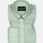 Jovess Olive Plain Cotton Linen Blend Shirt - John Ellies