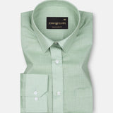 Jovess Olive Plain Cotton Linen Blend Shirt - John Ellies