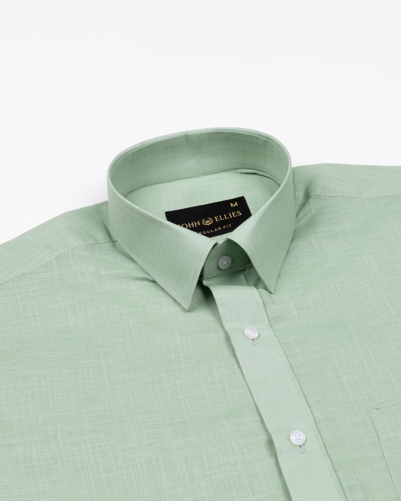 Jovess Olive Plain Cotton Linen Blend Shirt - John Ellies