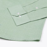 Jovess Olive Plain Cotton Linen Blend Shirt - John Ellies