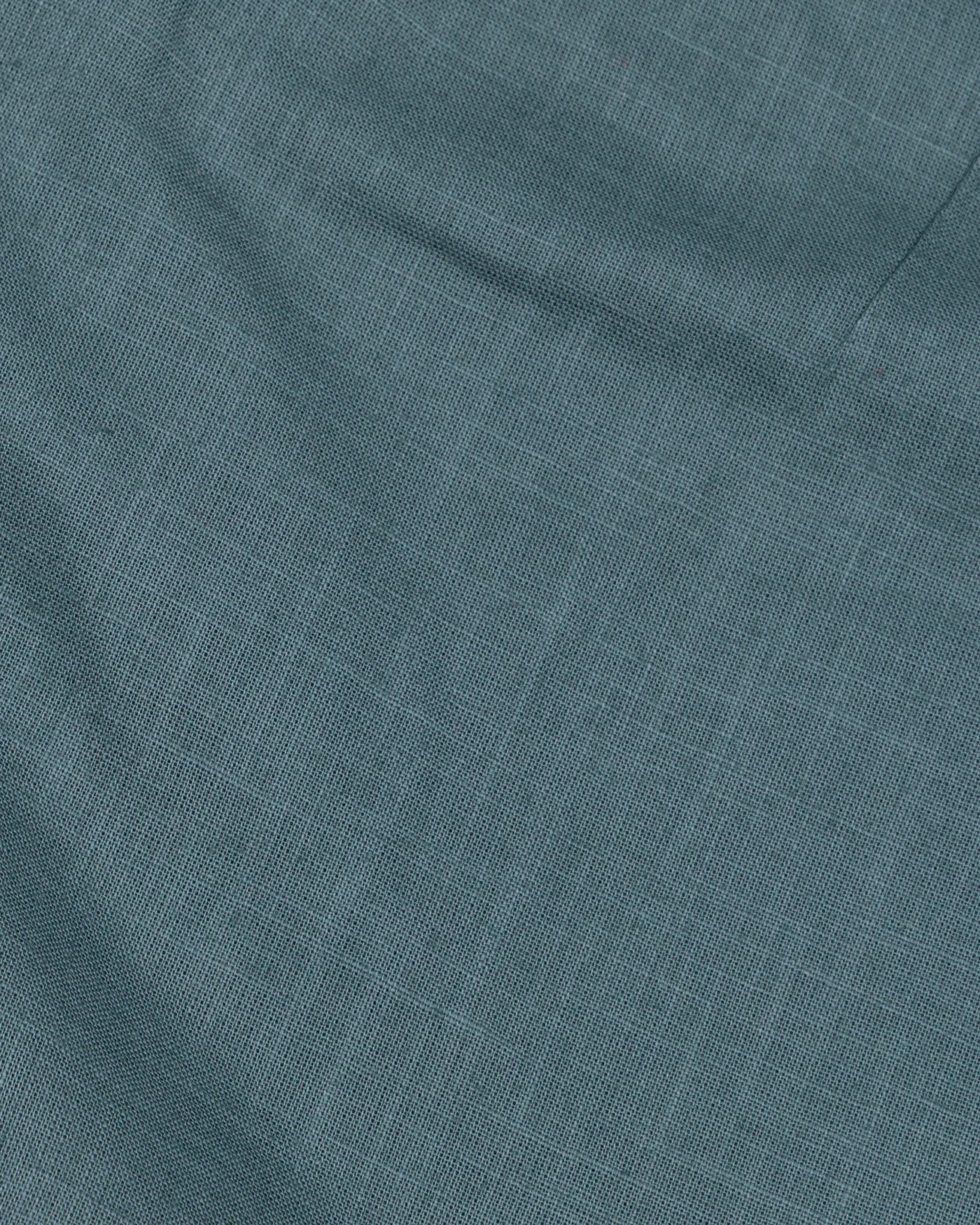 Jovess Teal Plain Cotton Linen Blend Shirt - John Ellies