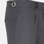 Vittorio Grey Checked Formal Single Pleated Italian Pant - John Ellies