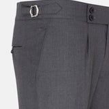 Vittorio Grey Checked Formal Single Pleated Italian Pant - John Ellies