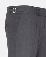 Vittorio Grey Checked Formal Single Pleated Italian Pant