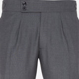 Vittorio Grey Checked Formal Single Pleated Italian Pant - John Ellies