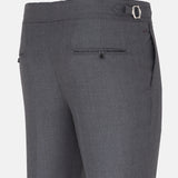 Vittorio Grey Checked Formal Single Pleated Italian Pant - John Ellies