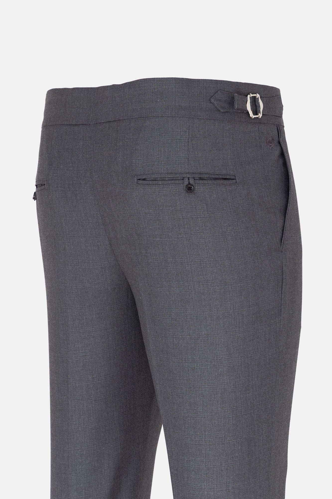 Vittorio Grey Checked Formal Single Pleated Italian Pant - John Ellies