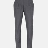 Vittorio Grey Checked Formal Single Pleated Italian Pant - John Ellies