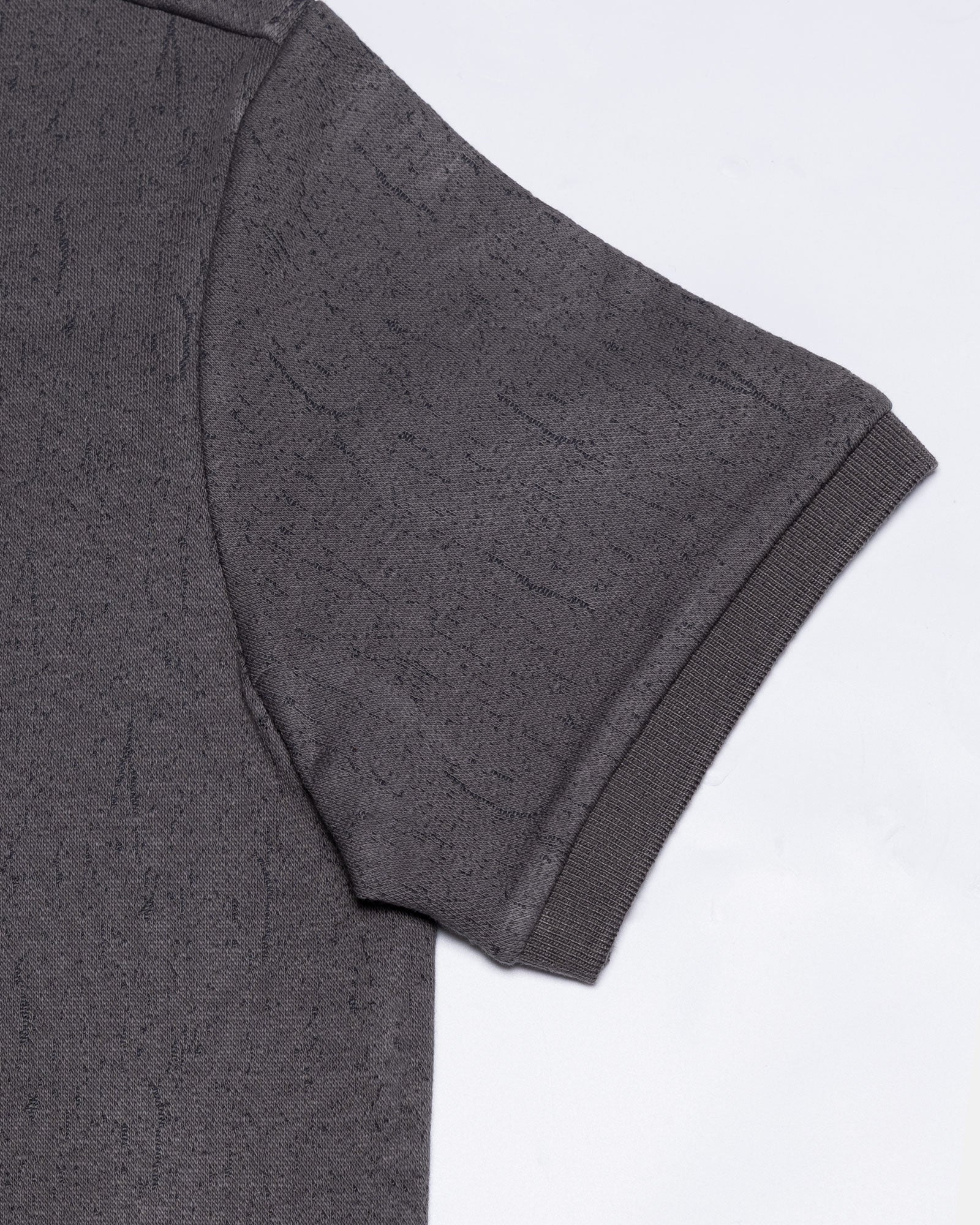 Persien Grey Cotton Textured Polo T-Shirt - John Ellies