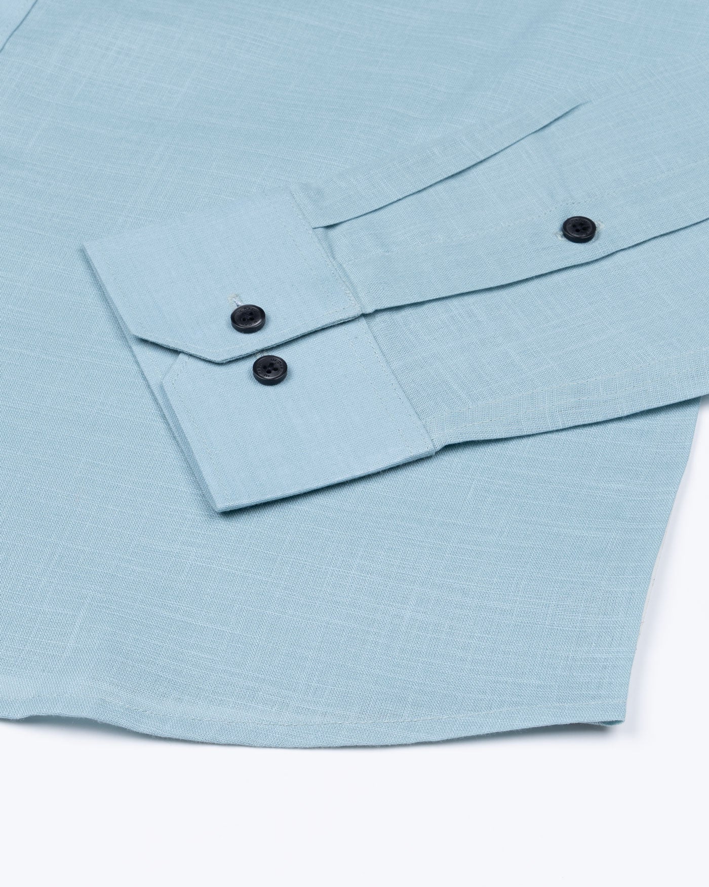 Jovess Sky Blue Plain Cotton Linen Blend Shirt - John Ellies