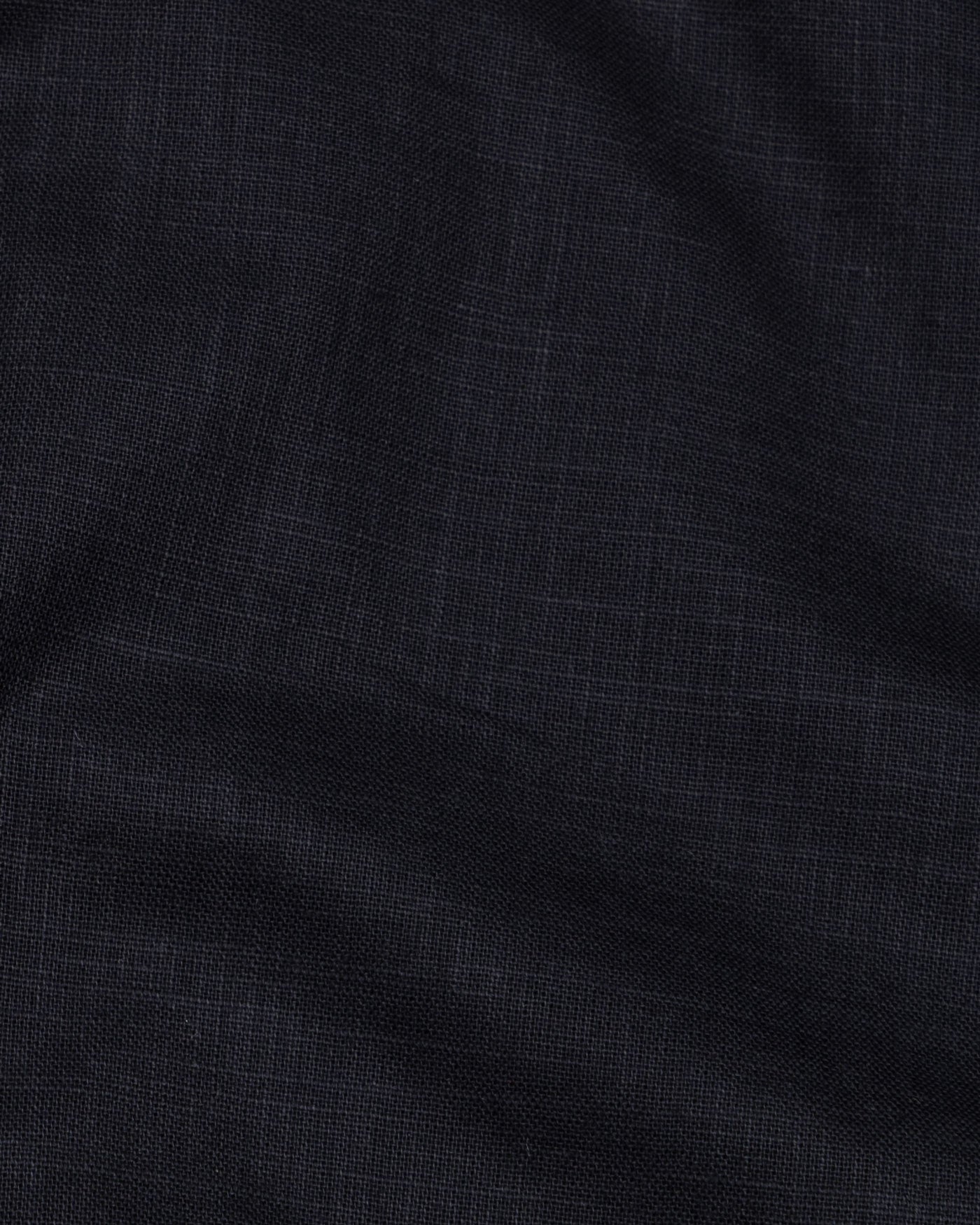 Jovess Black Plain Cotton Linen Blend Shirt - John Ellies