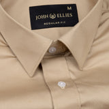 Arista Tan Plain Cotton Shirt - John Ellies