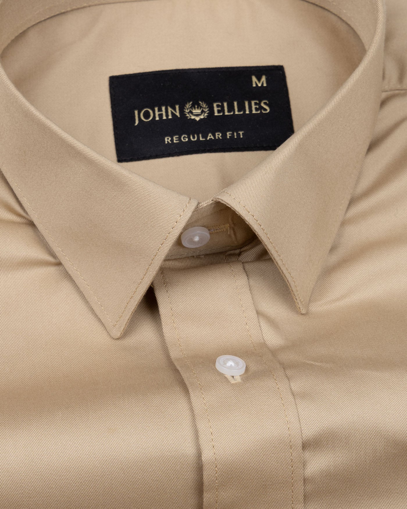 Arista Tan Plain Cotton Shirt - John Ellies