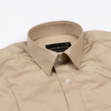 Arista Tan Plain Cotton Shirt - John Ellies