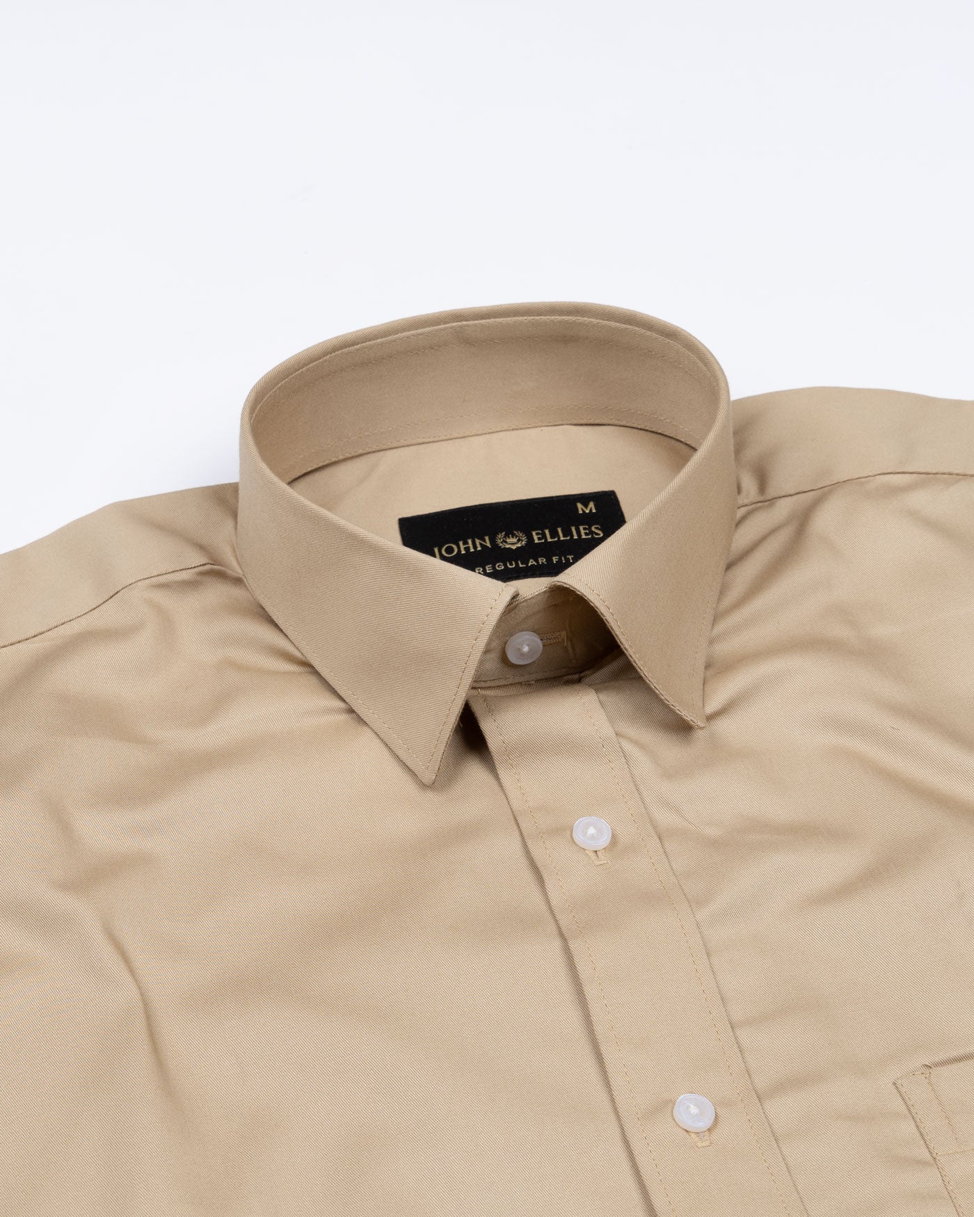 Arista Tan Plain Cotton Shirt - John Ellies