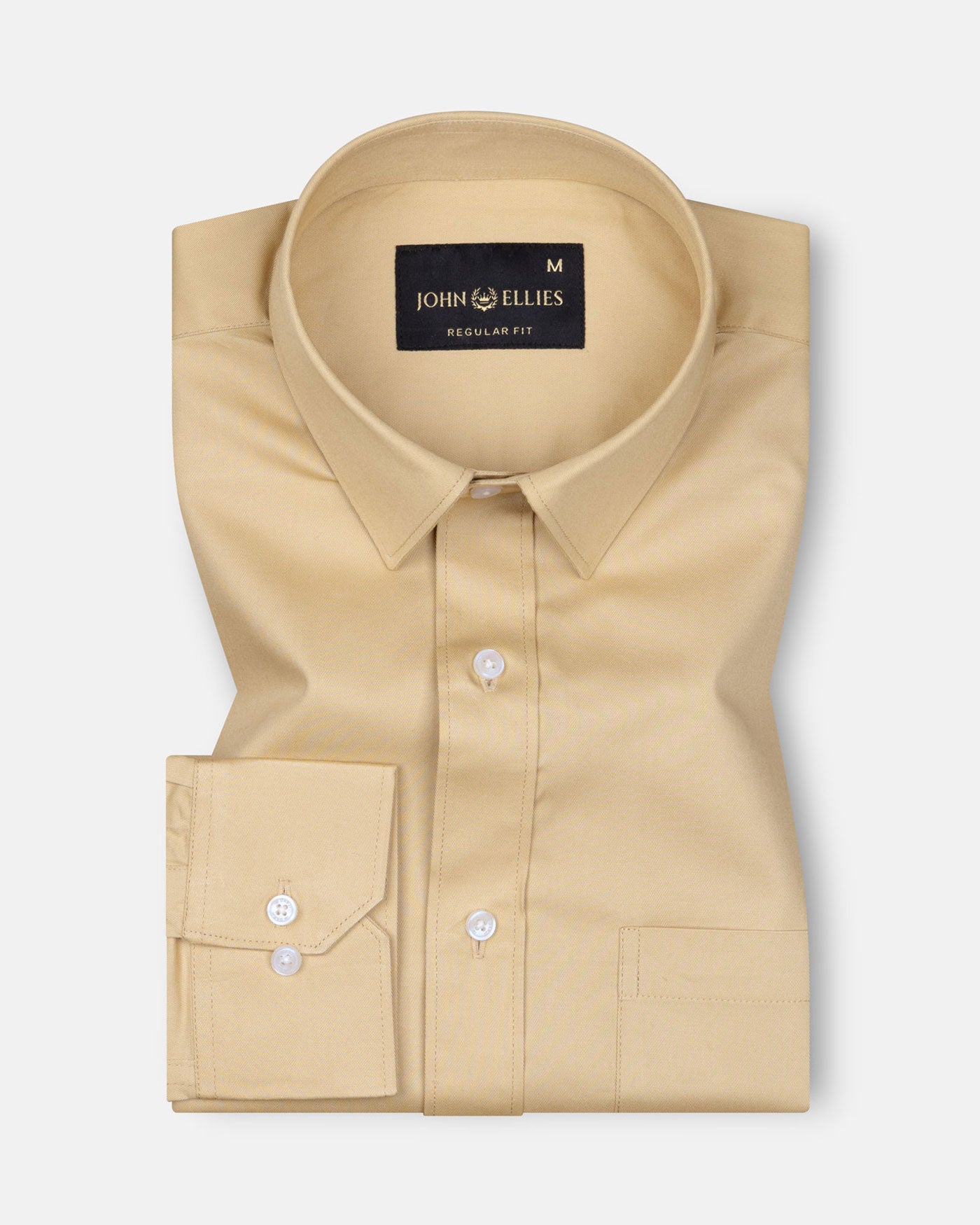 Arista Gold Plain Cotton Shirt - John Ellies