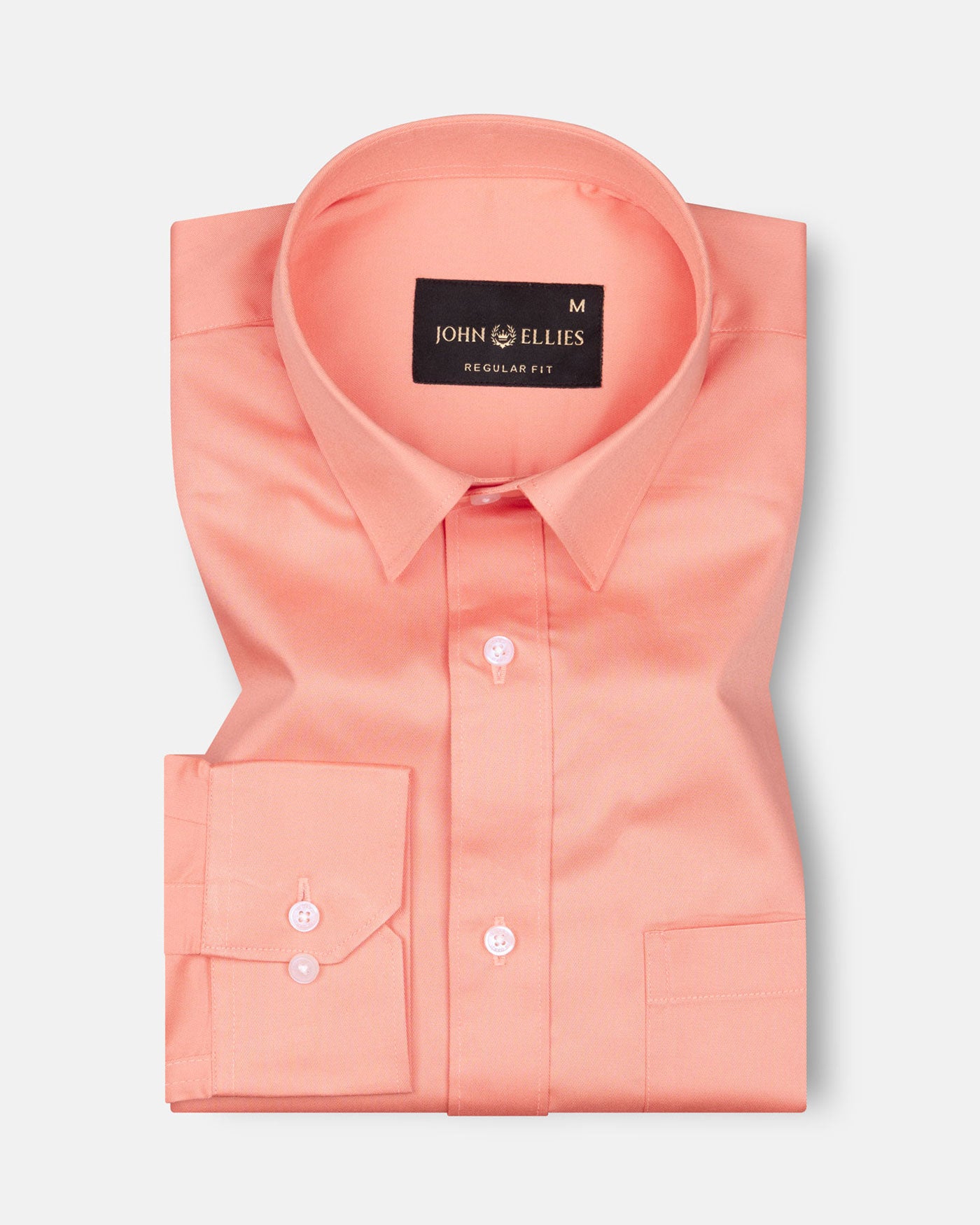 Arista Orange Plain Cotton Shirt - John Ellies