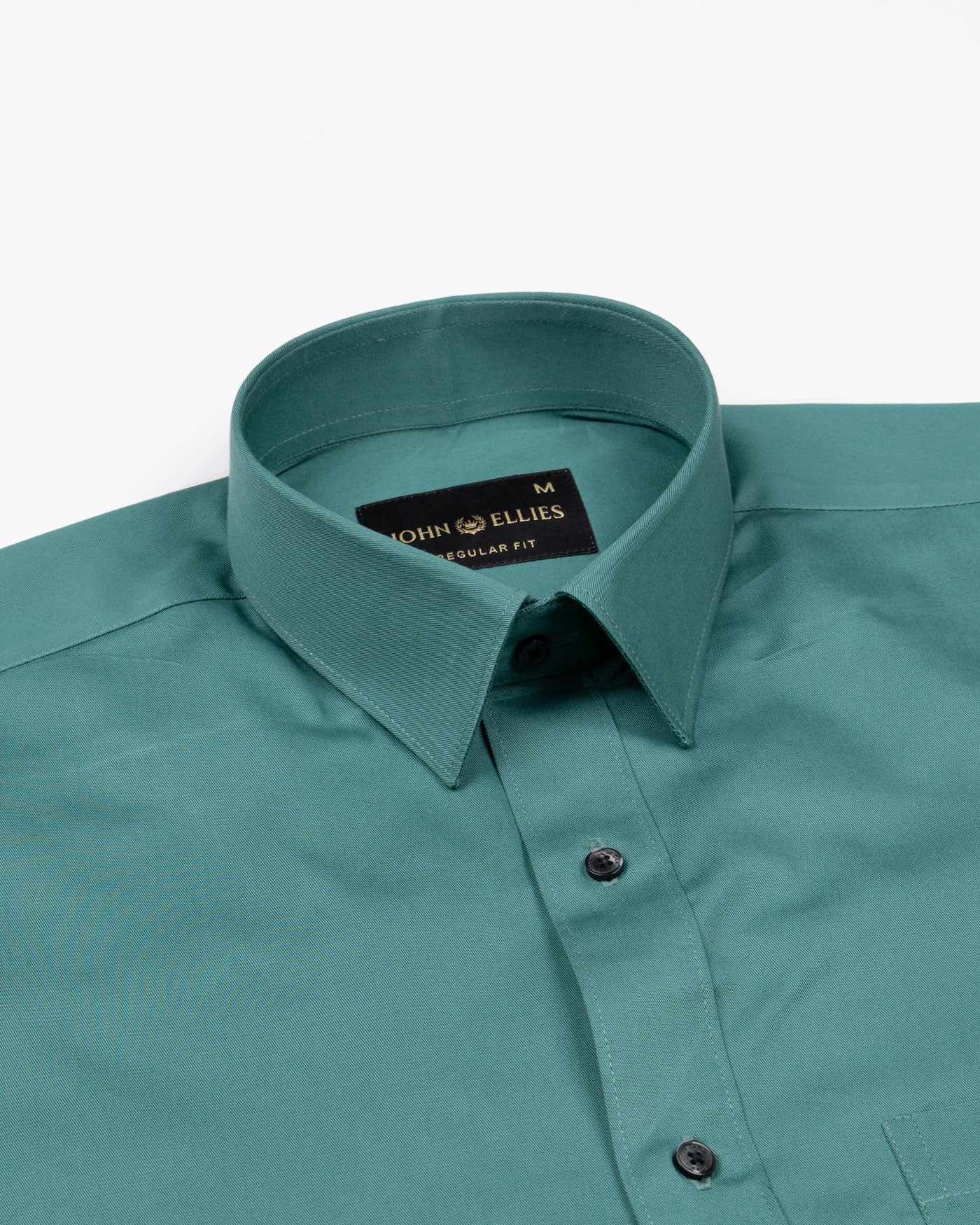 Arista Teal Plain Cotton Shirt - John Ellies