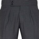 Vittorio Charcoal Checked Formal Single Pleated Italian Pant - John Ellies