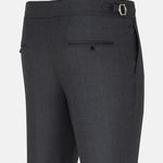 Vittorio Charcoal Checked Formal Single Pleated Italian Pant - John Ellies