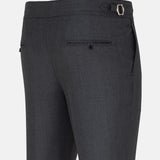 Vittorio Charcoal Checked Formal Single Pleated Italian Pant - John Ellies