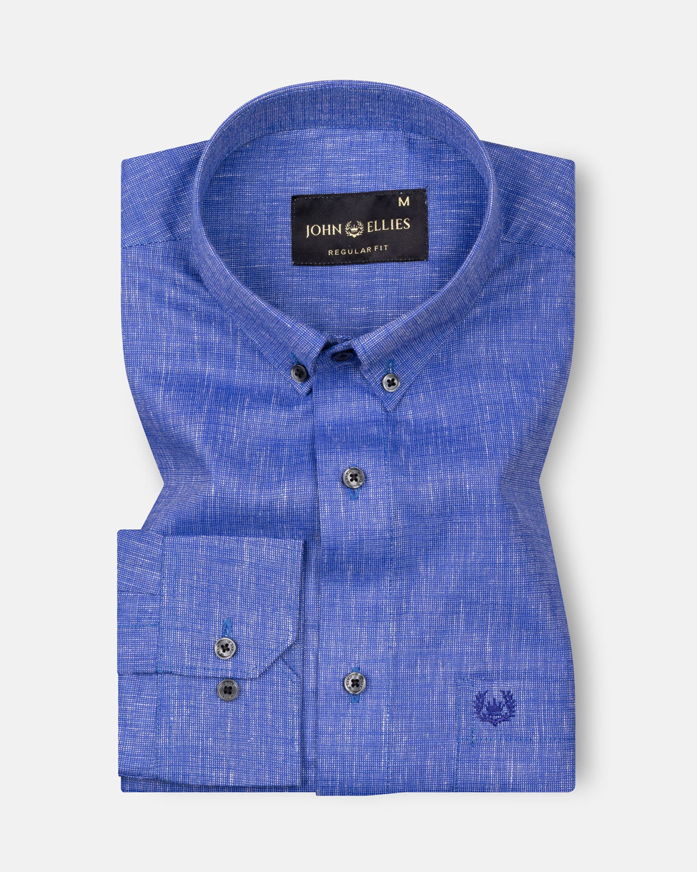 Rovica Royal Blue Premium Linen Button Down Shirt - John Ellies