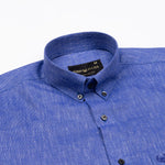 Rovica Royal Blue Premium Linen Button Down Shirt - John Ellies